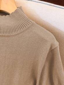 GlowEve CURVE Tight Fitting Slim Knitted Short Sleeve Pullover Sweater - Apricot - View 6
