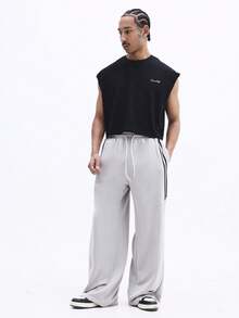 SUMWON 印花图案圆领无袖夏季休闲纯棉男士背心肌肉T恤 Rodeo Drive California - 黑色 - 查看 3