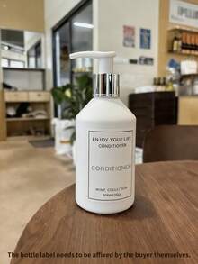 Three 500ml/16oz White Slanted Shoulder Lotion Sub Bottles, Press Shampoo Bath Gel Conditioner Refillable Plastic Bottles, With Waterproof Labels, Body Lotion Cosmetics Packaging, Bathroom Bathroom Beauty Salon Sub Bottle Set. - White - View 4