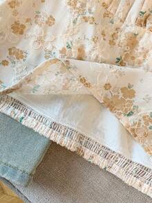 GlowEve Light Yellow Embroidered Print Ruched Crop Vacation Shirt For Women - Light Yellow - View 5