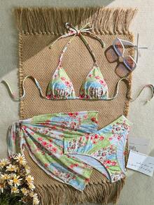 Bellisia Bộ bikini hai mảnh in họa tiết nhiệt đới dành cho nữ, trang phục nghỉ dưỡng thường ngày. - Nhiều màu - Xem 6