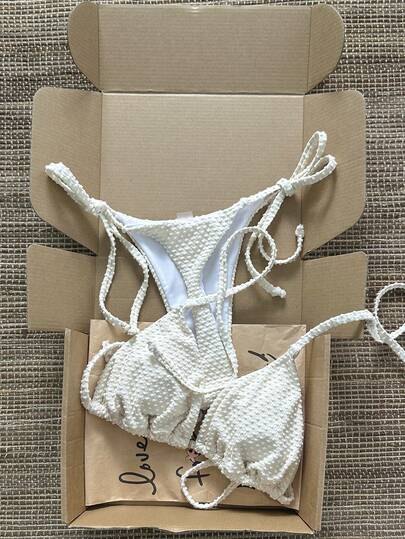 Swim Mod Women's Jacquard Fabric Halter Metallic Decor Bikini Set, Spring/Summer