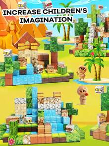 MINKOJA Magnetic Blocks Game For Kids,Magnetic Building Set,Construction Toys,Sensory Building Blocks,Architectural Toys,Easter,Easter Gift,Childen's Day,Travel Toys,Magnetic Blocks,Building Blocks,Kids Magnetic Building Block Toys - color - View 8