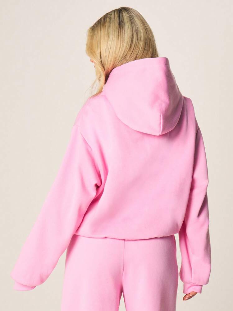 MISSGUIDED Oversized Pink Hoodie And Centre Pocket Relaxed Fit Pullover Sweatshirt For Casual Comfort