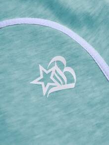 PAVTROS Quần short thể thao nam thường ngày có dây rút và họa tiết in trên cạp quần. - Màu xanh nhạt - Xem 2