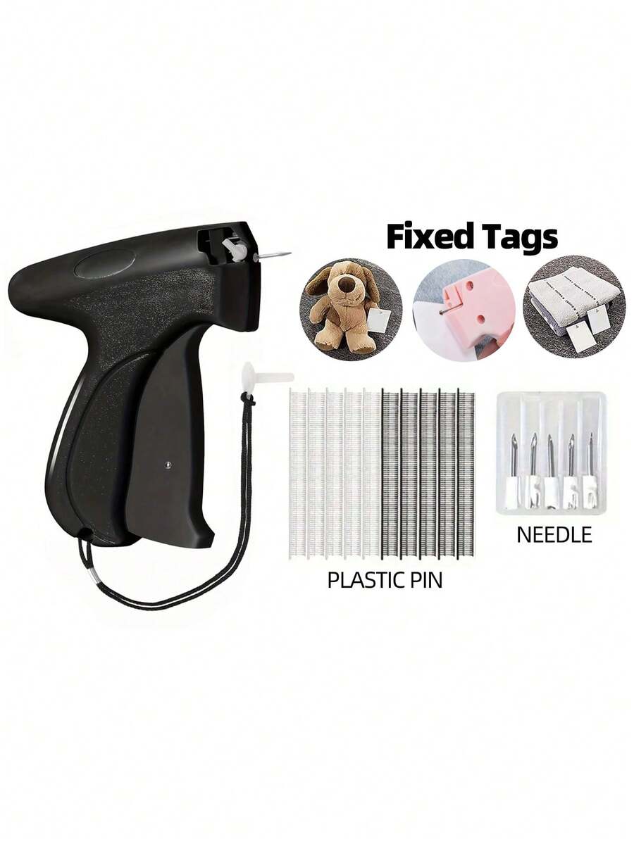 1 + 1000pcs Clothes Repair Sewing Gun Kit, Portable Clothing Mending Sewing Machine, Quick Stitch Gun, Mini Sewing Gun, Fast Mending Clothes Quilt Sewing Gun, Sewing Binding Machine - Black - View 1