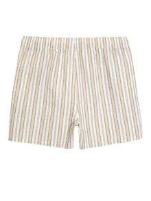 ZELFYO Men's Striped Print Drawstring Waist Pocket Beach Shorts Men Swim Trunks Men Beachwear Beige Swim Trunks Striped Swim Trunks Bathing Suit Men Beach Clothes For Men Cream Swim Trunks Beach Trunks Men S Swim Trunk Men Shorts Vacation - Apricot - View 6