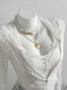 Elamini Women's Casual Versatile Vacation Hooded Sweatshirt, Tight-Fitting Sexy Lace White Sweatshirt, Summer - White - View 4