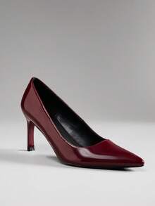 SHUZIA Women's Elegant Point Toe Classic Pumps - Burgundy - View 7