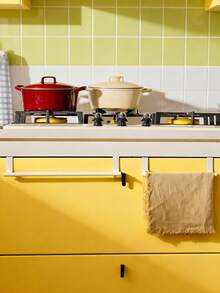 Madebyblanc 1PC Single Rod Towel Rack Cabinet Door Back Type Hanging Rack Non-Punched Towel Rod - Multicolor - View 5