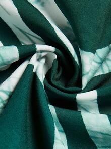 Lunelith SHEIN Lunessa Women's Geometric Print Halter Neck Sleeveless Dress - Green - View 3