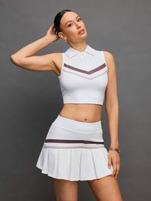 Activina Women's Golf Polo Shirt And Skirt Set - White - View 3