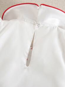 SHEIN 女婴樱桃装饰彼得潘领连衣裙，日系甜美风格，适合春夏郊游、幼儿园派对，清新可爱，展现童趣魅力 - 白色 - 查看 7