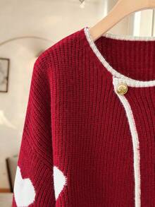 Chiquease Women's Autumn Elegant Everyday White Color-Blocked Heart ...