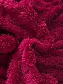 SHEIN Playful Pals 3pcs/Set Baby Girl Elegant Cute Thick Soft Plush Striped Flannel Skin-Friendly Lace Trim Peter Pan Collar Long Sleeve Top, Pants, Bow Headband 3-Piece Set - Burgundy - View 4