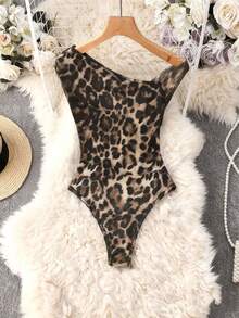 SHEIN Luminelle Áo hai dây thời trang họa tiết da báo dành cho nữ, có dây mảnh. - Nhiều màu - Xem 3