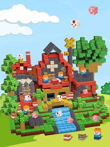 MINKOJA 磁性积木 - 磁性拼搭积木，磁性立方体玩具，磁力搭建套装，适合3-10岁儿童，男孩女孩皆宜，生日礼物，旅行玩具，复活节礼物，积木，积木套装，磁性积木 - 彩色 - 查看 3