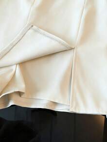 Franclia Fashionable Casual Commuter Versatile Textured Soft Fabric High Waist Slit Gray Women Shorts/Skirt/Culottes/Hot Pants, Spring/Autumn - Beige - View 4