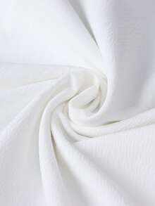 SHEIN Franclia Women's Round Neck Bow Decor Casual Vacation Date Dress - White - View 4