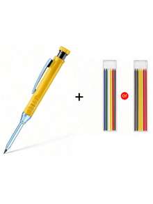 Metal Long Head Deep Hole Carpenter Pencil. Professional Engineering Carpenter Pen. Quick Drying Pencil. 2.8MM Refill. Suitable For Carpentry Decoration Design. This Is The Best Gift For Carpentry Decoration Designers! Student Stationery. - Multicolor - View 6