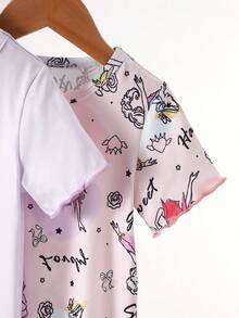 Bộ 2 áo ngủ cho bé gái họa tiết mây dễ thương, in hình mây toàn bộ, có cổ tay và gấu áo. - Nhiều màu - Xem 5