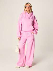MISSGUIDED Oversized Pink Hoodie And Centre Pocket Relaxed Fit Pullover Sweatshirt For Casual Comfort - Pink - View 3