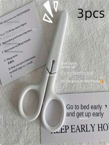 1/3/5pcs Mini White Scissors, Portable Stainless Steel Paper Cutter, Handmade Stationery, Office And Study Gift, Men's Tool. - White - View 8