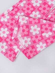 SHEIN Quần ống loe họa tiết động vật thời trang cho bé gái, mặc thường ngày, xuân/hè/thu - Hồng - Xem 7