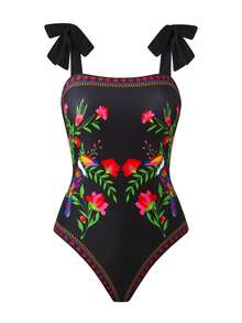 Swim Oasis Bộ đồ bơi cỡ lớn theo phong cách tối giản với họa tiết động vật và thực vật. - Nhiều màu - Xem 4