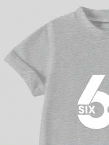 2pcs/Set Young Boy Printed Top & Drawstring Cargo Shorts Set, Fashionable Casual - Multicolor - View 8