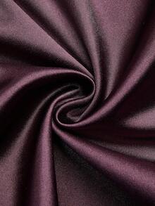 Balvessa Women's Fashion Lapel Waist Button Pleated Asymmetrical Hem Elegant Elegant Casual, Vacation, Outing, Party Shirt, Spring/Summer - Mauve Purple - View 3