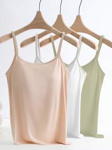 GlowEve 3pcs/Set Anti-Flashing Camisole With Built-In Padded Bra, Comfortable - Multicolor - View 5