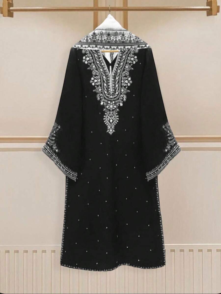 GlowEve Women's Elegant Mid-Length Dress - Multicolor - View 1