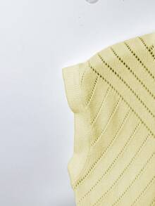 GlowEve 休闲百搭纯色针织上衣 - 黃色 - 查看 3