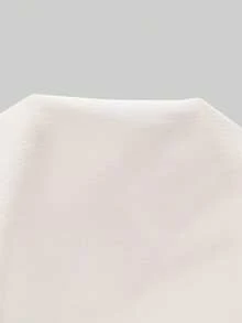 Balvessa Women's Holiday Shell Trim Button Design Waist Contrast Lace Dress - White - View 7