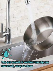 1pc Stainless Steel Cooking Pot, Household Noodle Pot, Kitchen Tool, Chocolate Melting Pot, Butter Pot, Mini Soup Pot - Silver - View 8