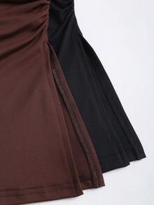 Sweetra Top corto con pliegues tipo bandeau de moda casual para mujer - Multicolor - Ver 12