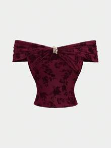 Sweetra 女士新款圣诞节、万圣节服装，圣诞主题，感恩节，新年装扮，圣诞套头毛衣，新年款式，适合春、夏、秋、冬四季穿着 - 酒紅色 - 查看 1