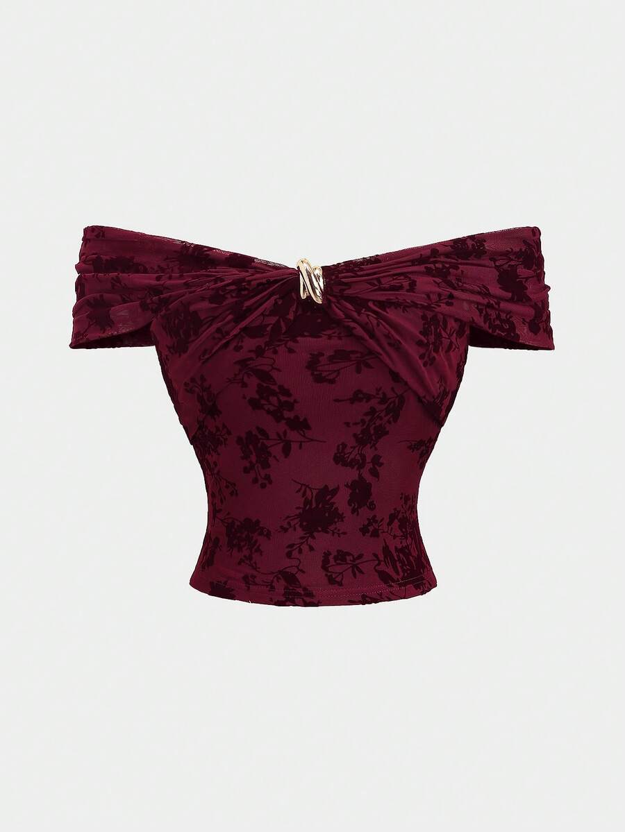 Sweetra 女士新款圣诞节、万圣节服装，圣诞主题，感恩节，新年装扮，圣诞套头毛衣，新年款式，适合春、夏、秋、冬四季穿着 - 酒紅色 - 查看 1