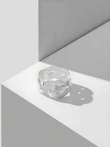 MOTF PREMIUM 18k Gold-Plated Wrapped Wire Minimalist Ring - Silver - View 8