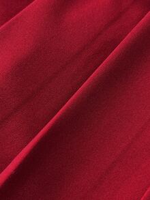 Elamini Women's V-Neck Casual Pleated Dress With Belt Deep V Neck Dress Dress Red Built In Bra Dress Dress Top Collar Dress - Red - View 7