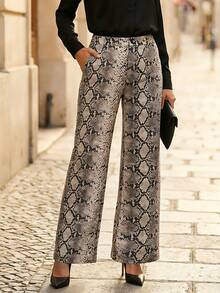NOVVYNE 女士动物纹休闲裤 - 彩色 - 查看 1