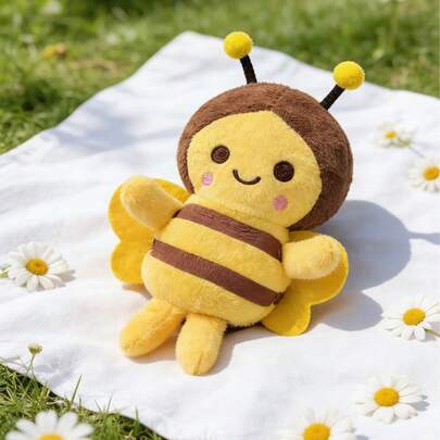 POKOJA LAND 1 Pc Bees Soft Toy Small Bee Stuffed Animal Honeybee Plush Keychains Realistic Cartoon Toys Adorable Doll For Christmas Baby Shower Birthday Party Favors Handbag Bag Bag Pendant,Suitable As A Holiday Birthday Gift