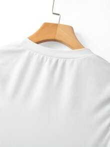 Lumivelle 女士时尚透视网纱立领连体衣，修身袖子 - 白色 - 查看 8