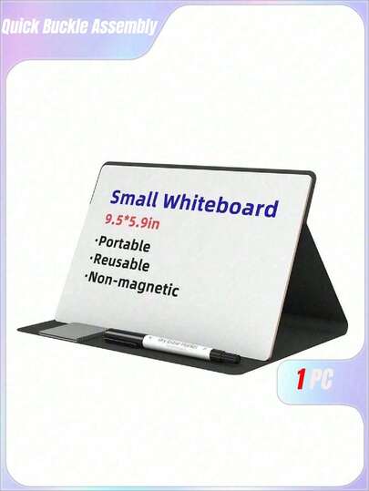 Leather Desktop Whiteboard - Dry-Erase Memo Board For Office, Home & Students, Portable Writing Message Board,Can Be Used For Work, Study, Drawing, Daily Notes,Three Adjustable Support Angles(Free A Whiteboard Marker And A Dry Erase Cloth),School Supplies,Back To School
