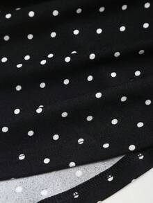 Sweetra Women's Romantic Polka Dot 3-In-1 Design Waist Cinched A-Line Dress, Flattering & Slimming, Suitable For Spring/Summer, Date Or Casual Dining - Black - View 6