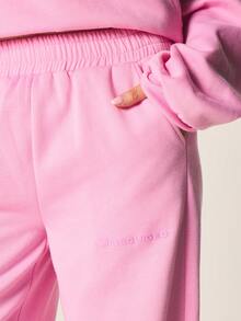 MISSGUIDED Quần nỉ ống rộng cạp cao dáng thoải mái với thắt lưng chun và túi bên hông, mang lại sự thoải mái thường ngày và phong cách đồ mặc nhà. - Hồng - Xem 5