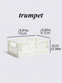 1pc Mini Storage Basket Foldable Household Desktop Miscellaneous Sorting Box Dormitory Portable Multi Functional Solid Color Storage Basket - Multicolor - View 25