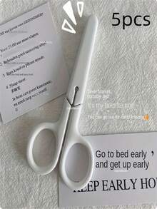 1/3/5pcs Mini White Scissors, Portable Stainless Steel Paper Cutter, Handmade Stationery, Office And Study Gift, Men's Tool. - White - View 6