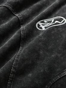 ROMWE MEN Essentials 男士休闲水洗抽绳腰运动短裤，夏季 - 黑色 - 查看 2